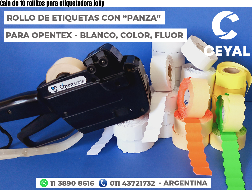 Caja de 10 rollitos para etiquetadora jolly