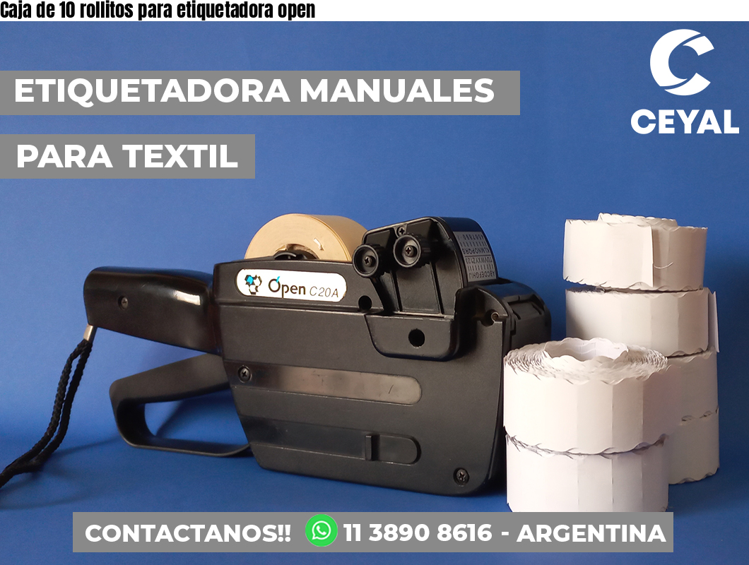 Caja de 10 rollitos para etiquetadora open