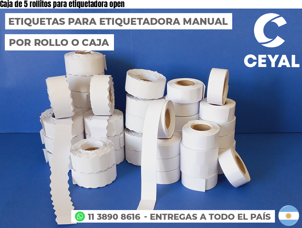 Caja de 5 rollitos para etiquetadora open