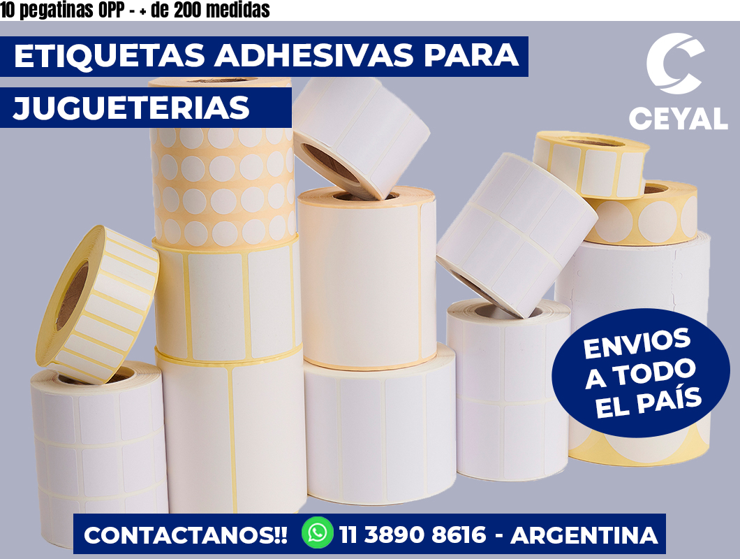 10 pegatinas OPP - + de 200 medidas