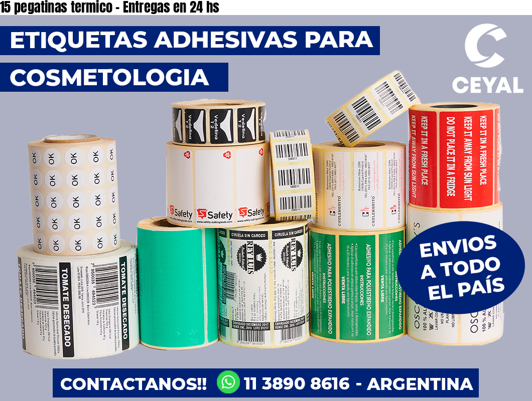15 pegatinas termico - Entregas en 24 hs