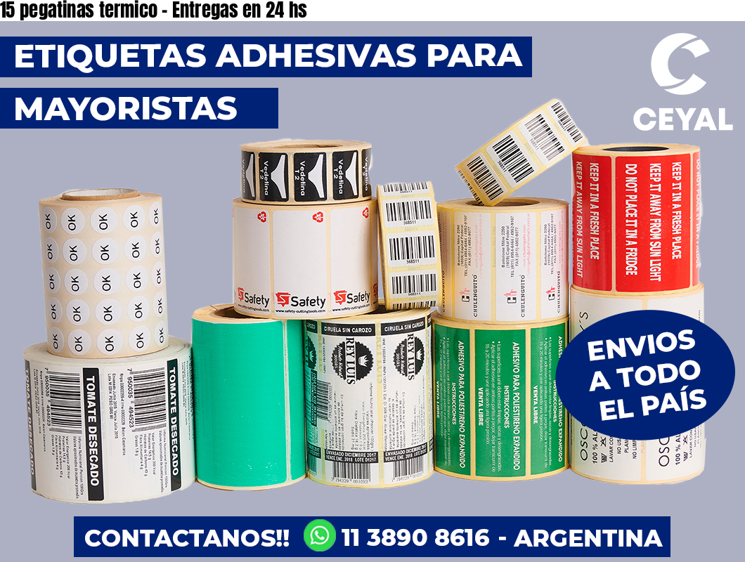 15 pegatinas termico – Entregas en 24 hs