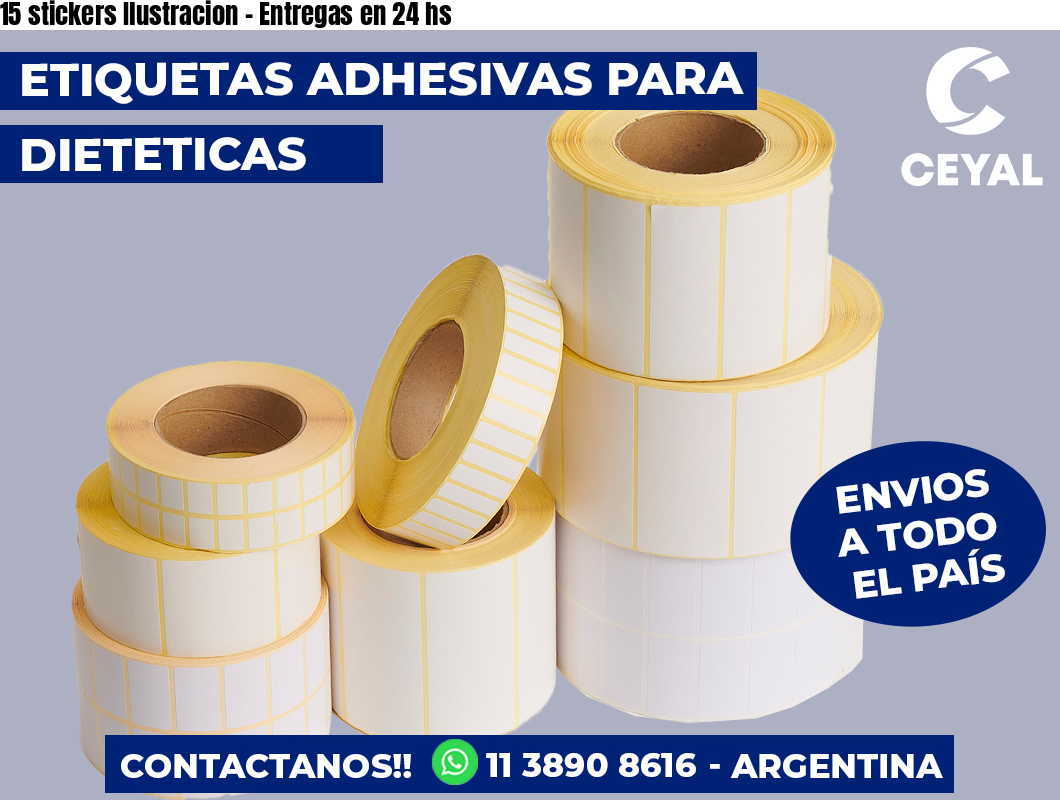 15 stickers Ilustracion - Entregas en 24 hs