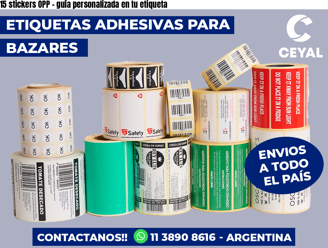 15 stickers OPP - guía personalizada en tu etiqueta