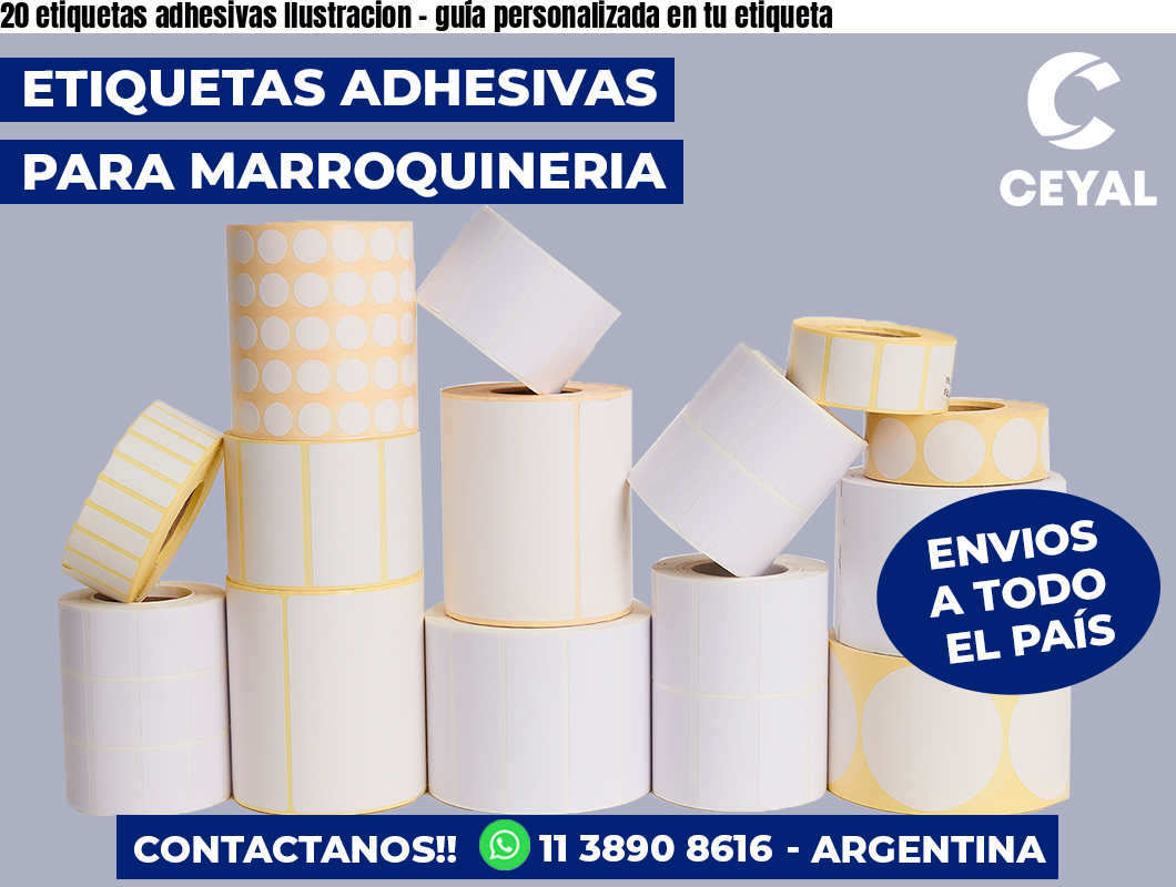 20 etiquetas adhesivas Ilustracion – guía personalizada en tu etiqueta