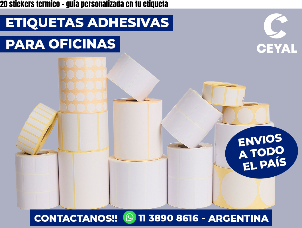 20 stickers termico – guía personalizada en tu etiqueta