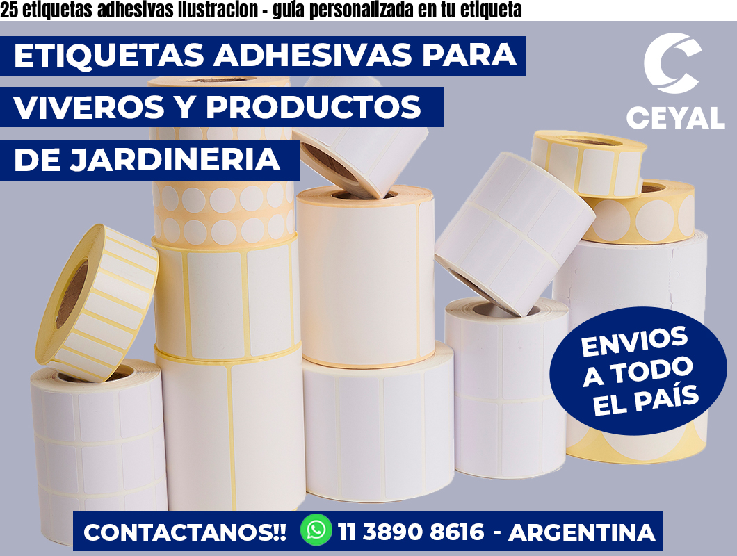 25 etiquetas adhesivas Ilustracion - guía personalizada en tu etiqueta