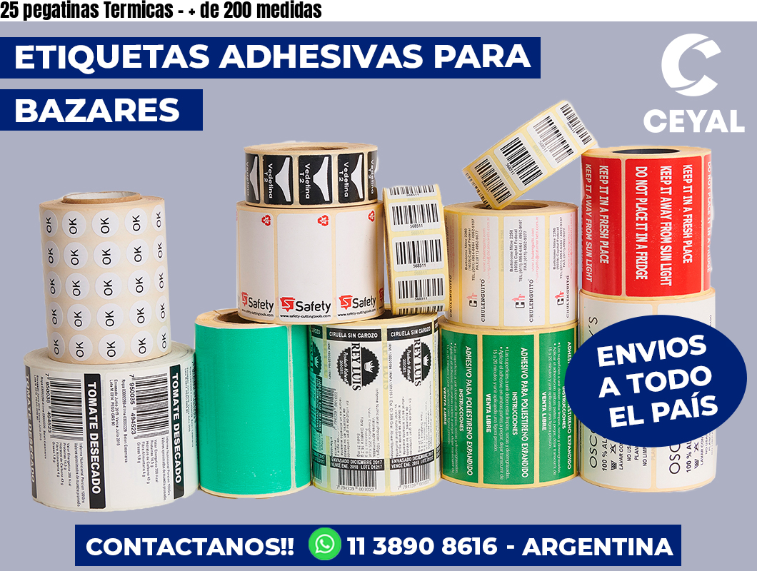 25 pegatinas Termicas - + de 200 medidas