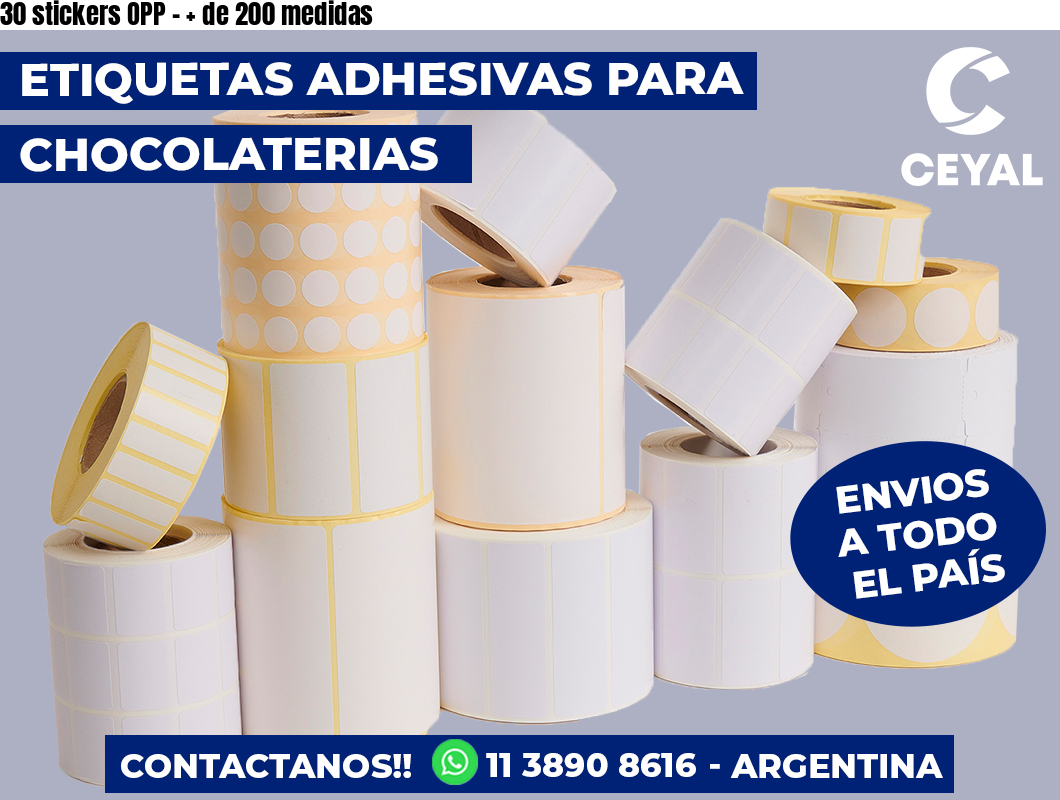 30 stickers OPP - + de 200 medidas