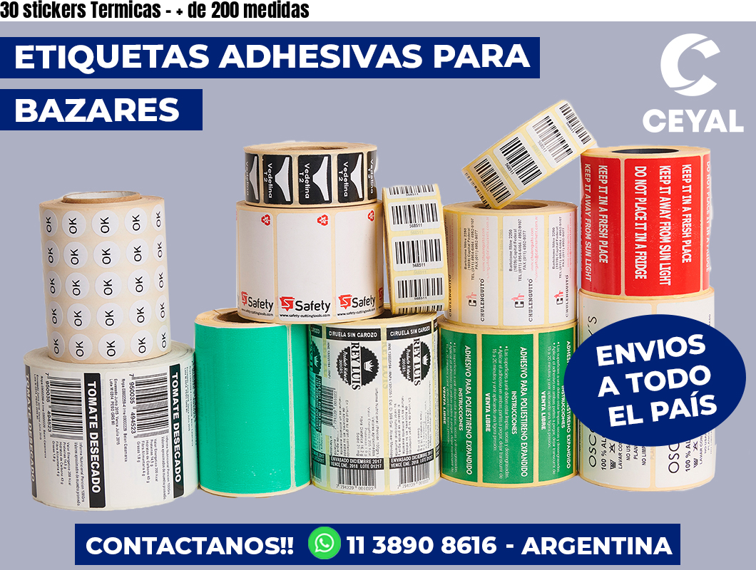 30 stickers Termicas – + de 200 medidas