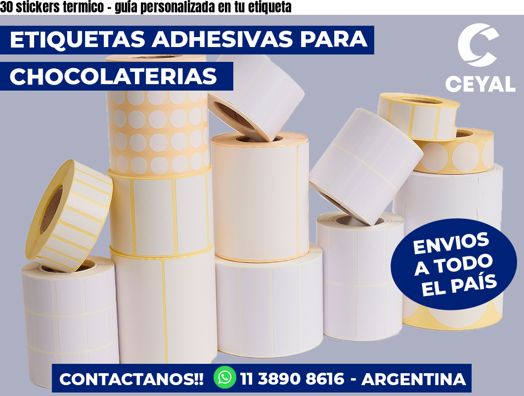 30 stickers termico - guía personalizada en tu etiqueta