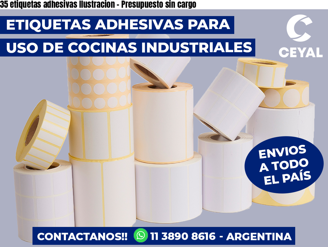 35 etiquetas adhesivas Ilustracion - Presupuesto sin cargo
