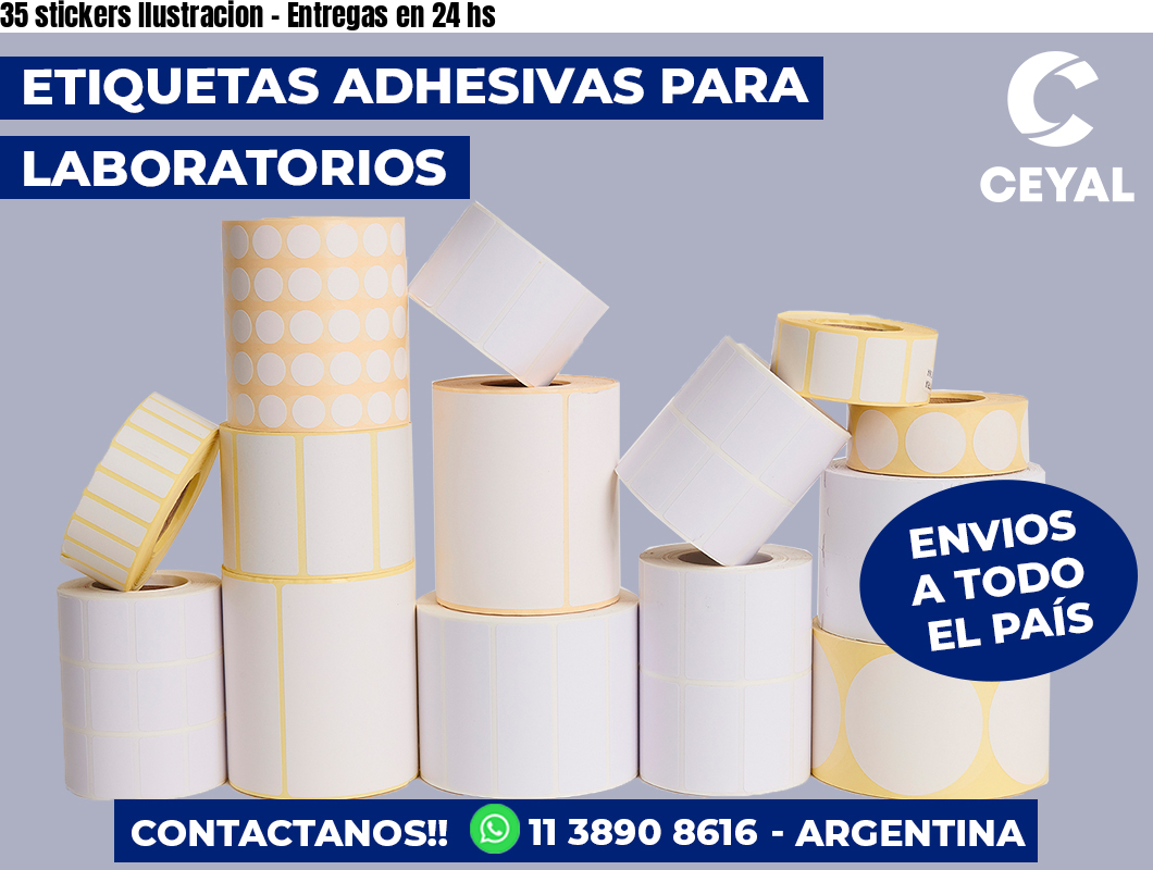 35 stickers Ilustracion - Entregas en 24 hs