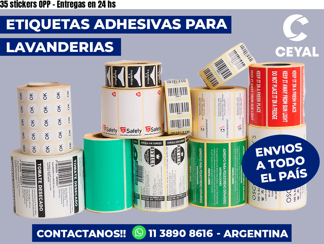 35 stickers OPP – Entregas en 24 hs