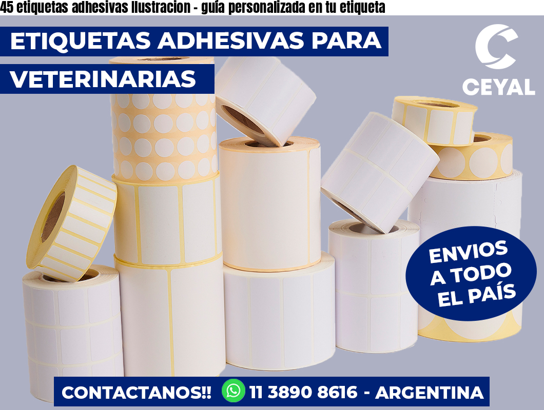 45 etiquetas adhesivas Ilustracion - guía personalizada en tu etiqueta
