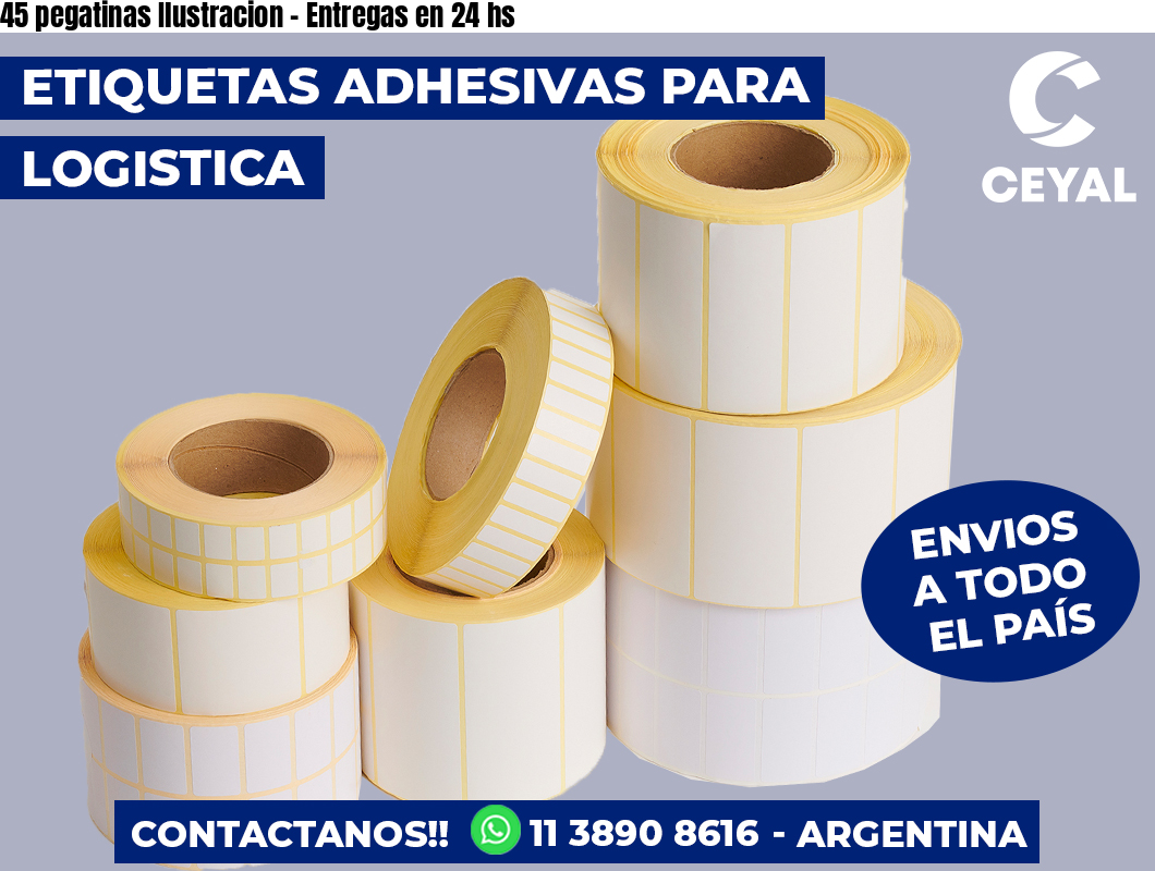 45 pegatinas Ilustracion - Entregas en 24 hs
