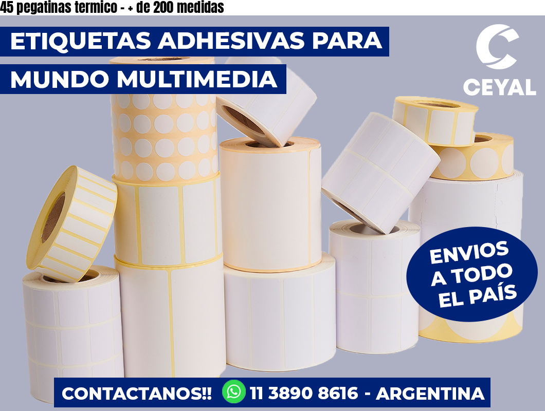 45 pegatinas termico - + de 200 medidas