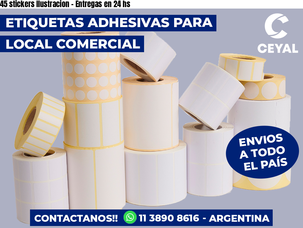 45 stickers Ilustracion - Entregas en 24 hs