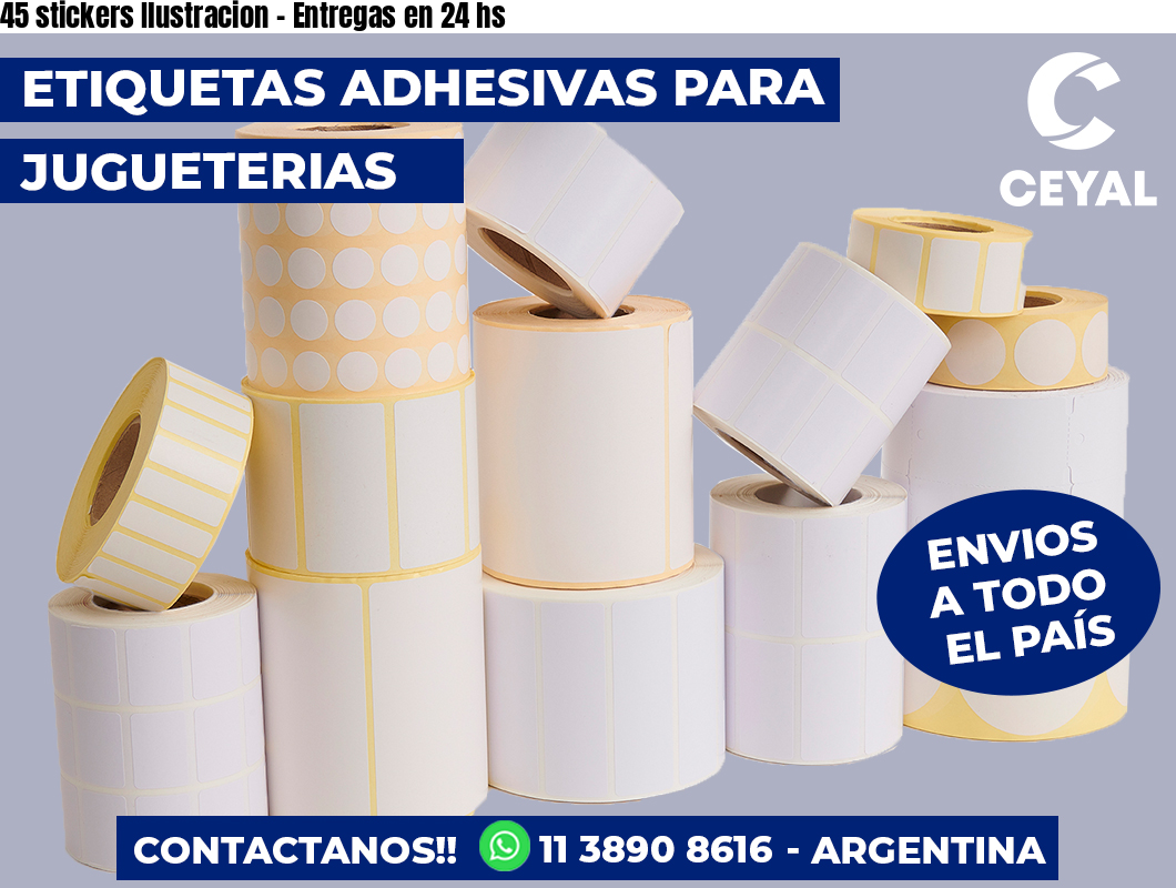 45 stickers Ilustracion - Entregas en 24 hs