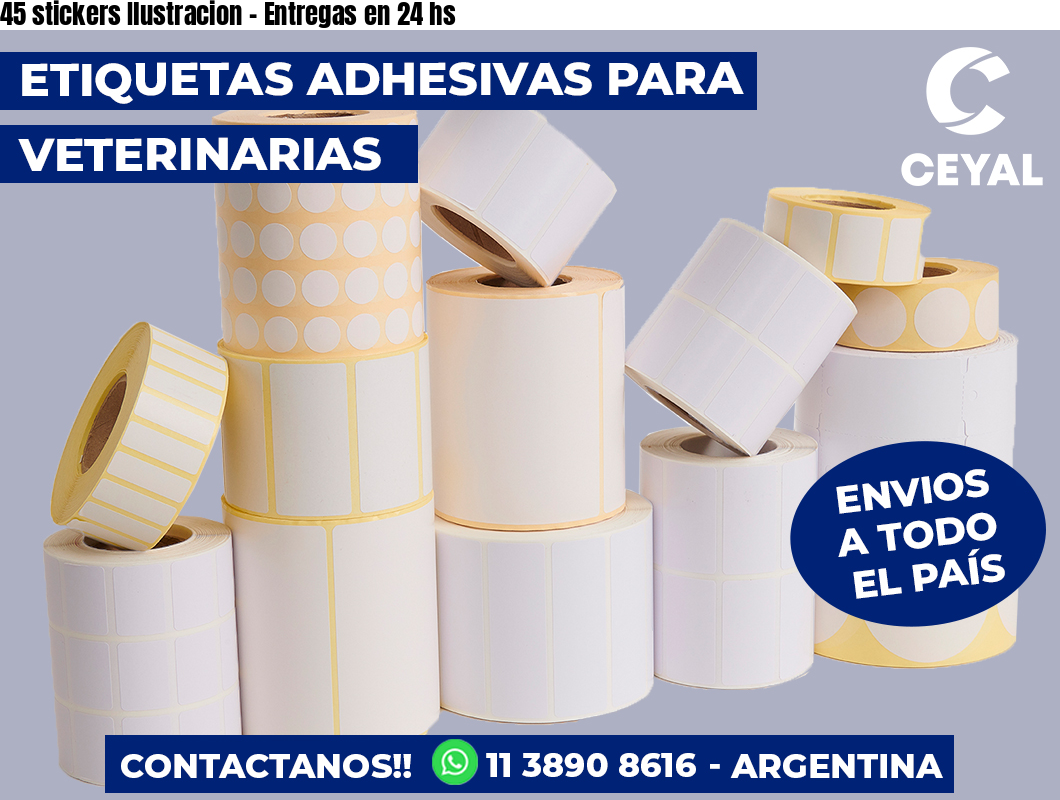 45 stickers Ilustracion – Entregas en 24 hs