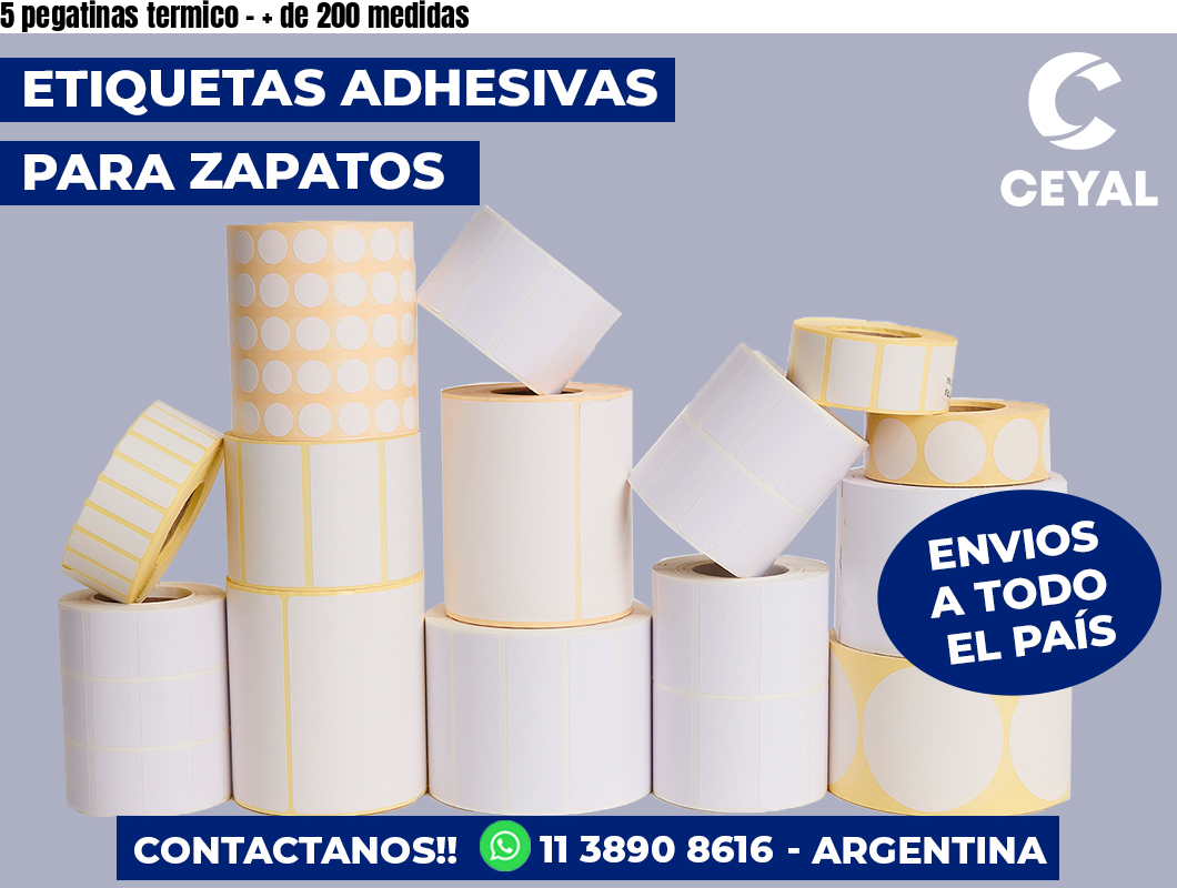 5 pegatinas termico - + de 200 medidas