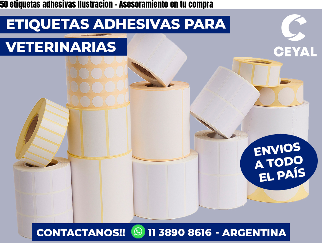 50 etiquetas adhesivas Ilustracion - Asesoramiento en tu compra