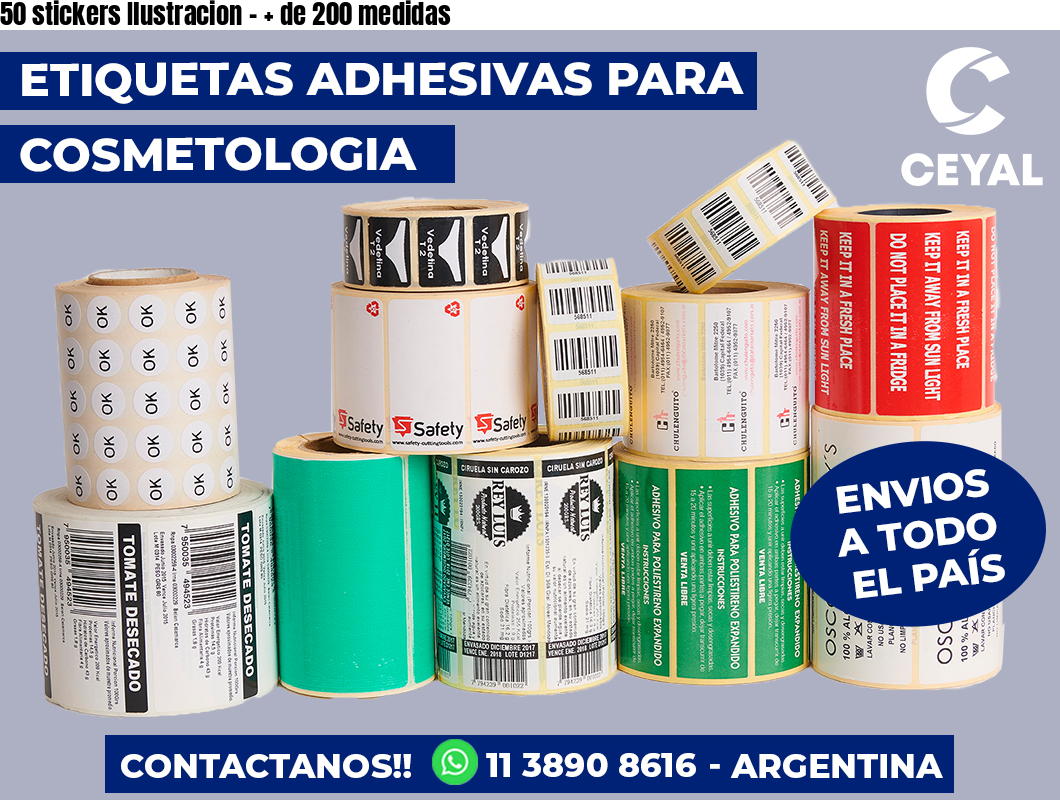 50 stickers Ilustracion – + de 200 medidas
