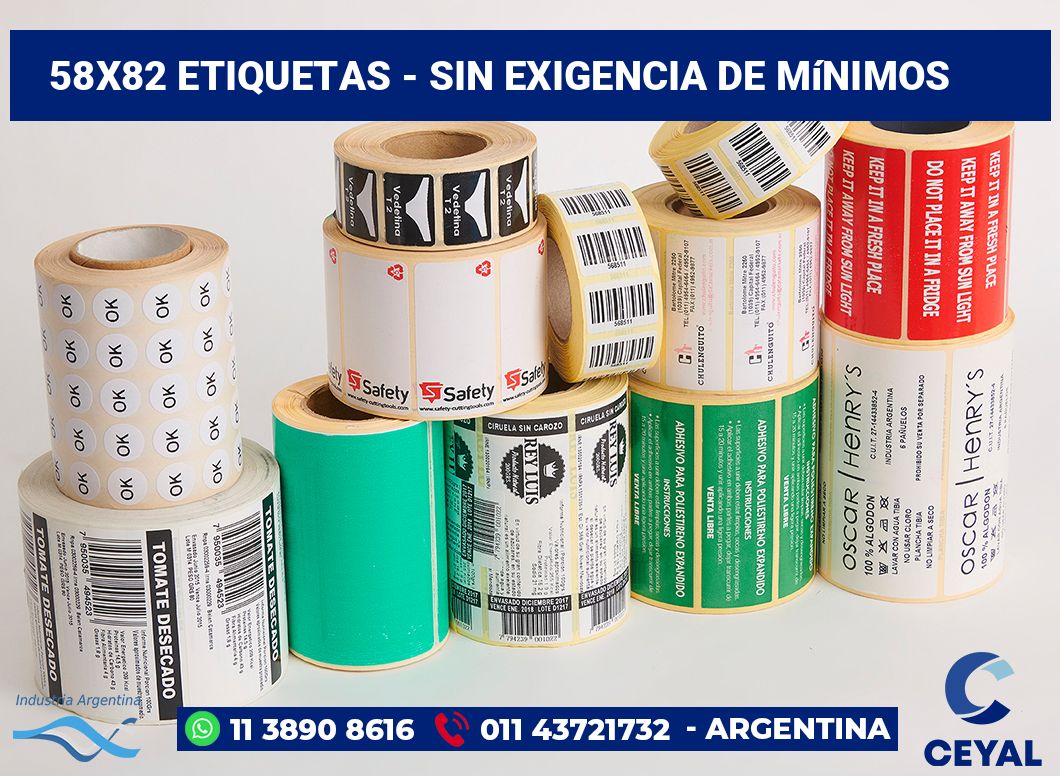 58×82 Etiquetas