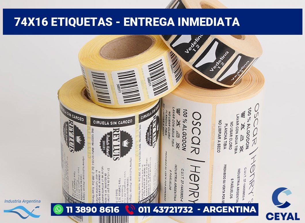 74x16 Etiquetas