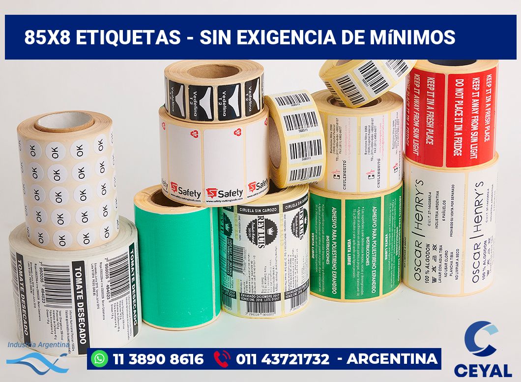 85×8 Etiquetas