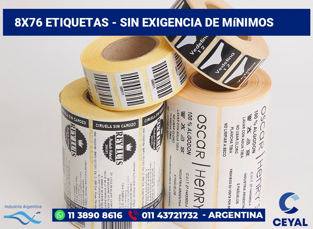 8×76 Etiquetas