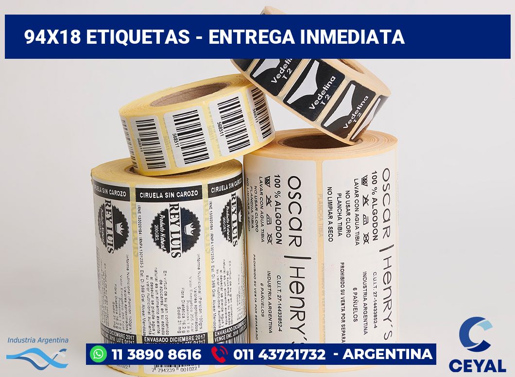 94×18 Etiquetas