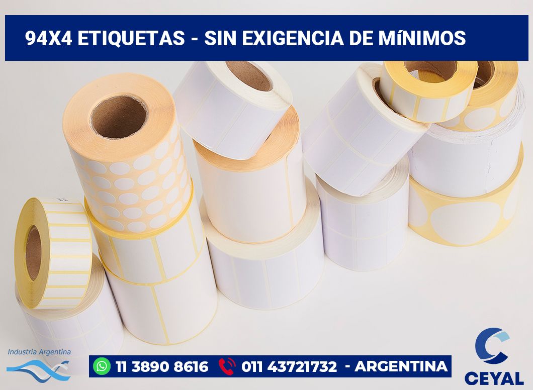 94×4 Etiquetas
