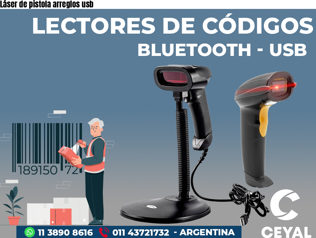 Láser de pistola arreglos usb