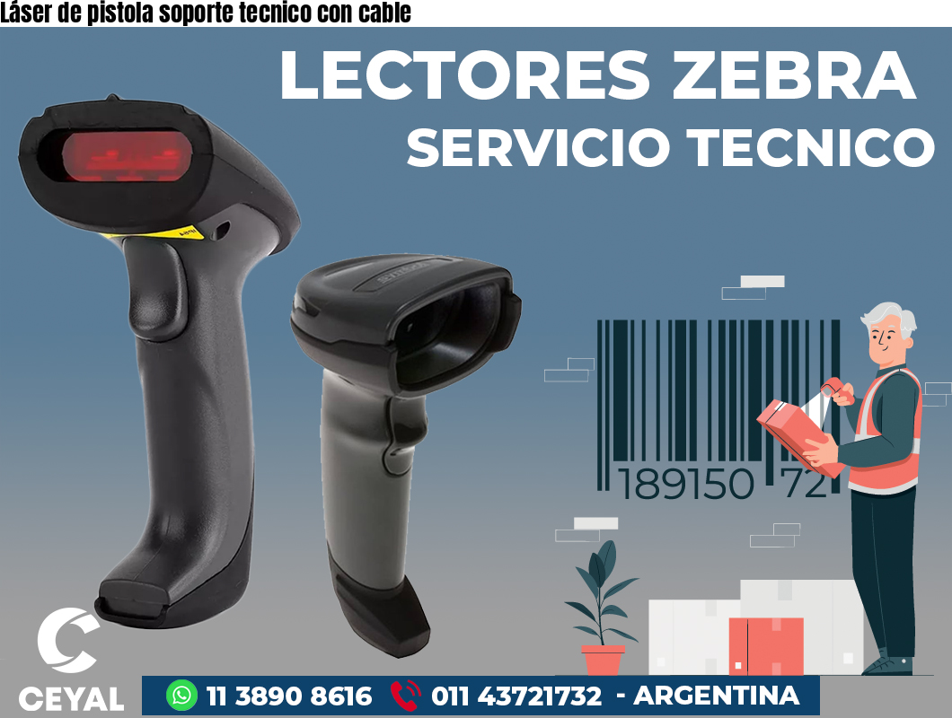 Láser de pistola soporte tecnico con cable