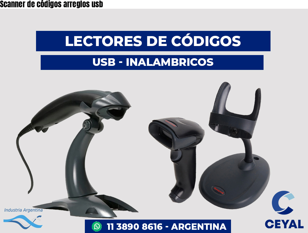 Scanner de códigos arreglos usb