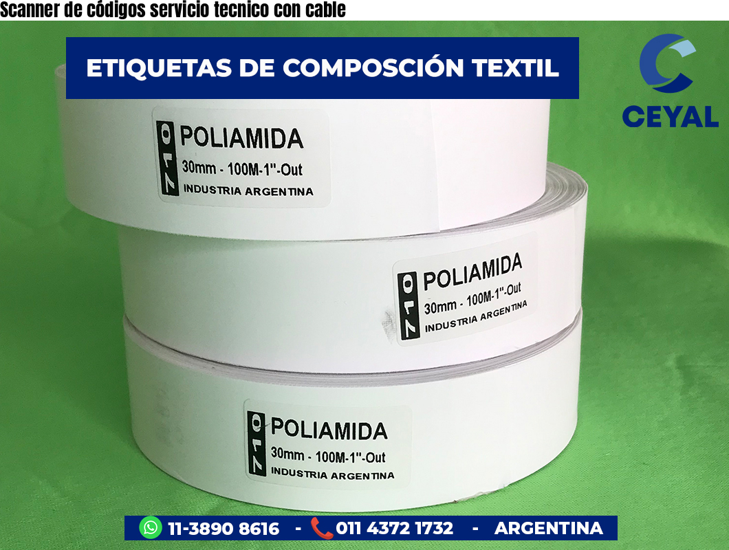 Scanner de códigos servicio tecnico con cable
