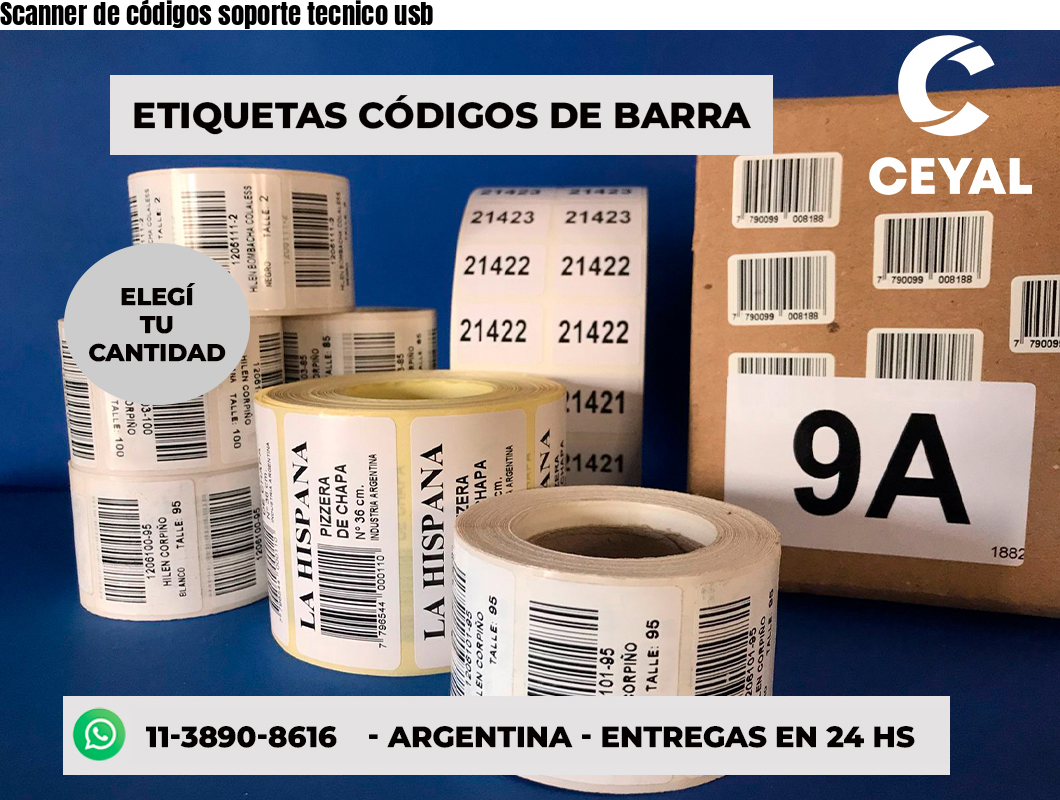 Scanner de códigos soporte tecnico usb