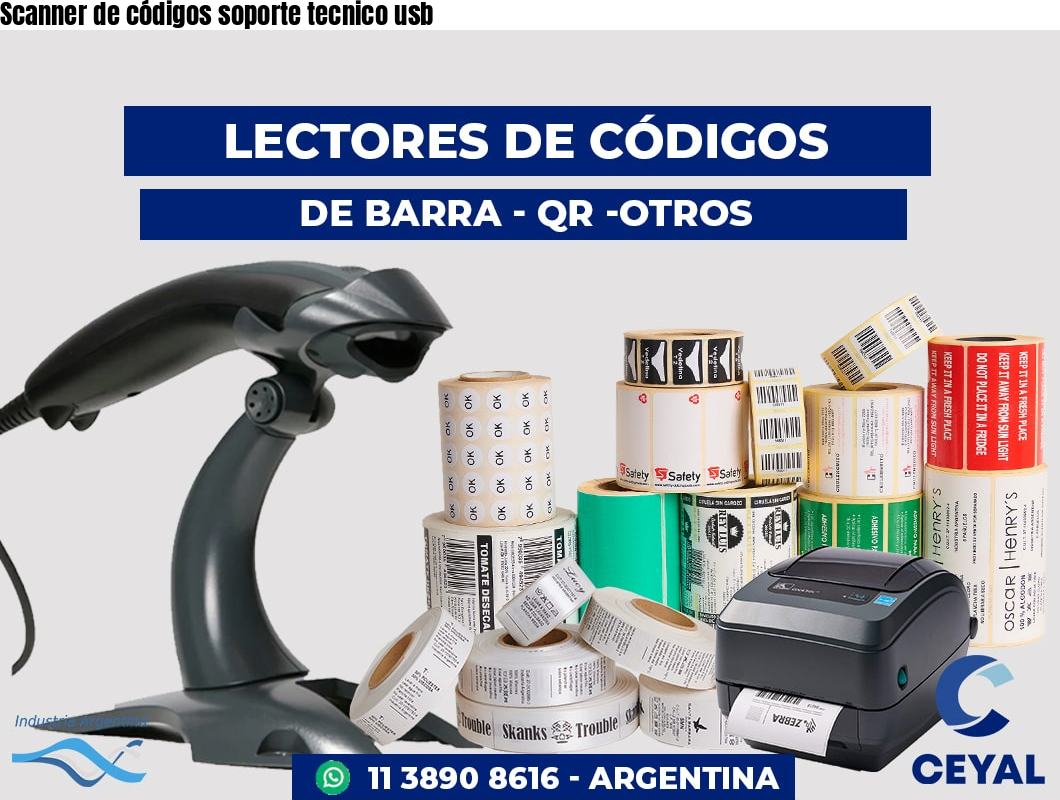 Scanner de códigos soporte tecnico usb