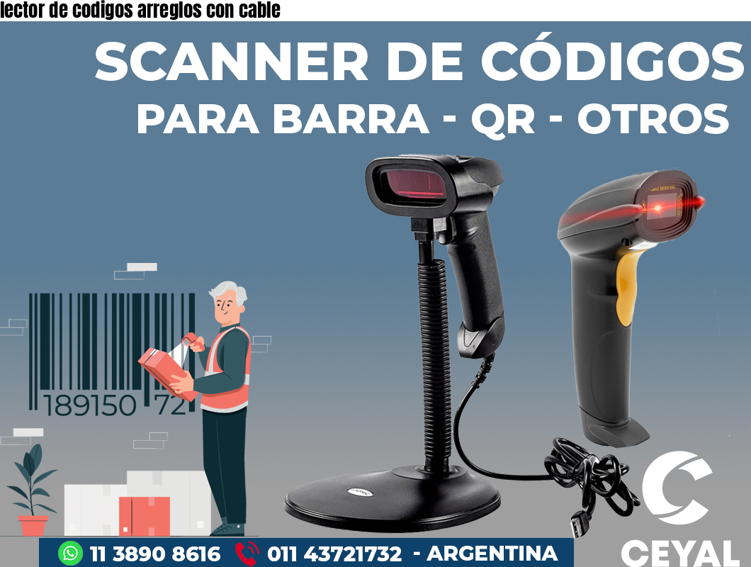 lector de codigos arreglos con cable