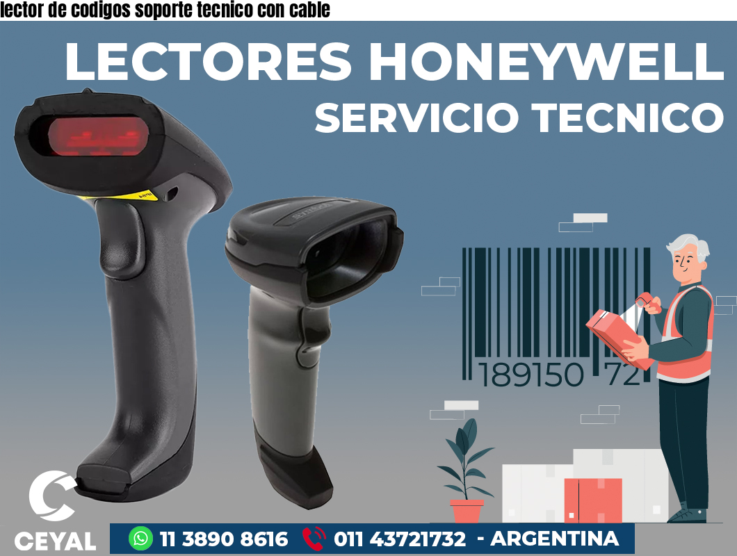 lector de codigos soporte tecnico con cable