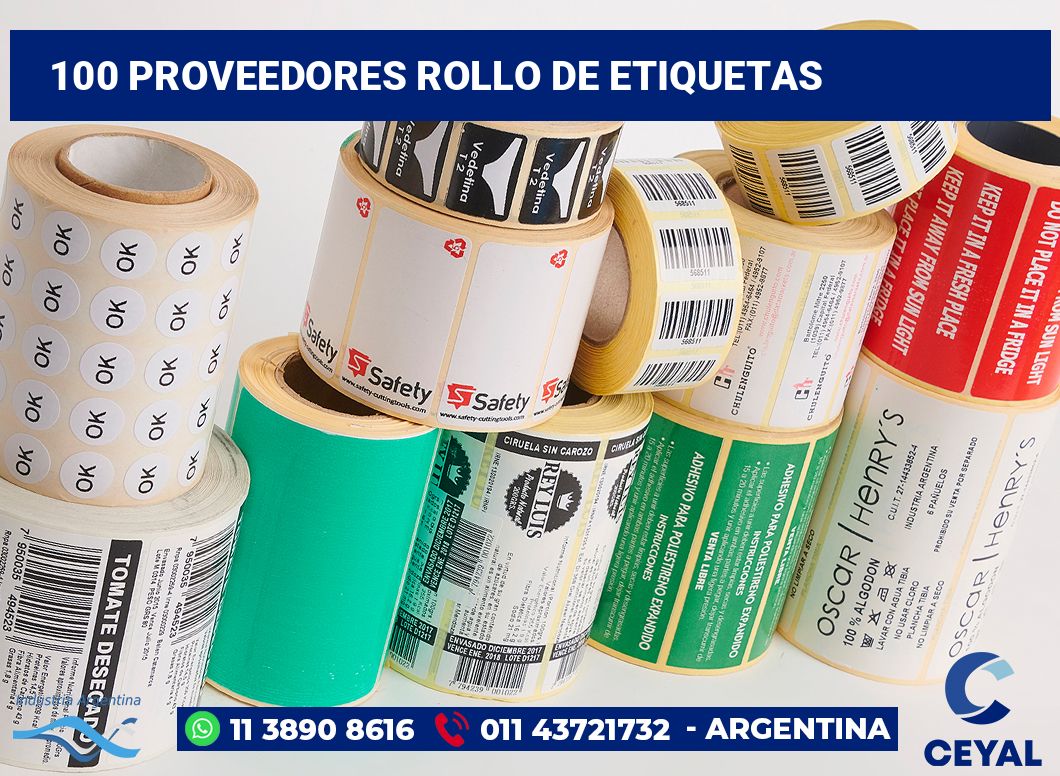 100 Proveedores rollo de etiquetas