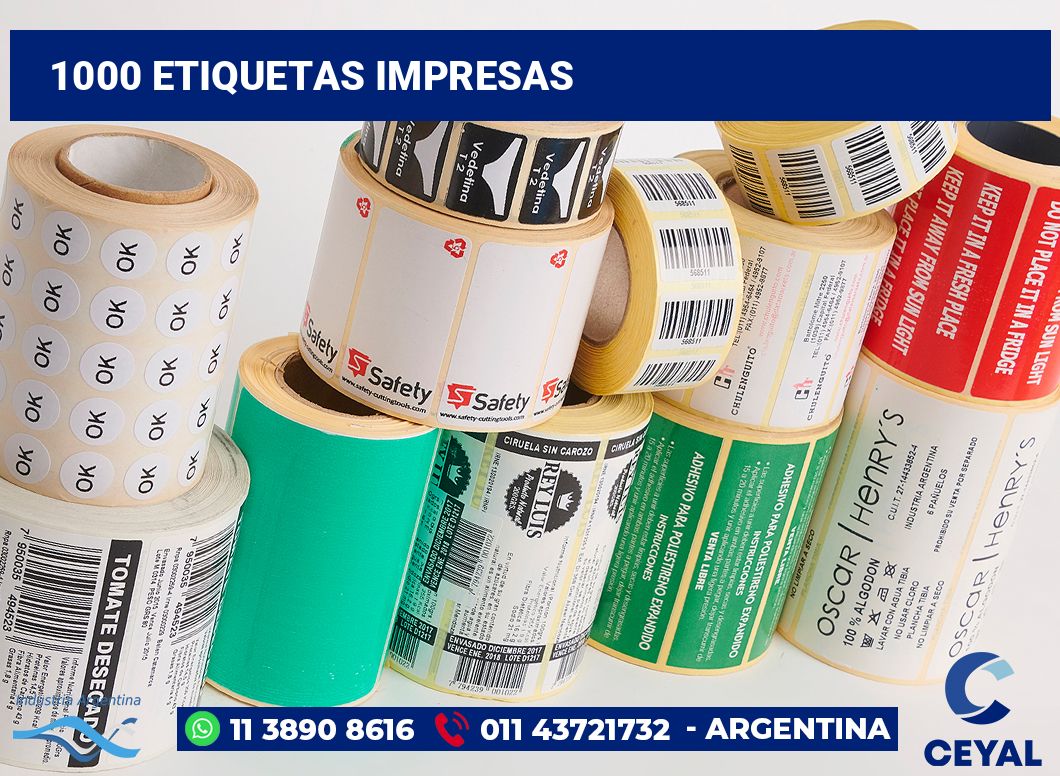 1000 Etiquetas impresas