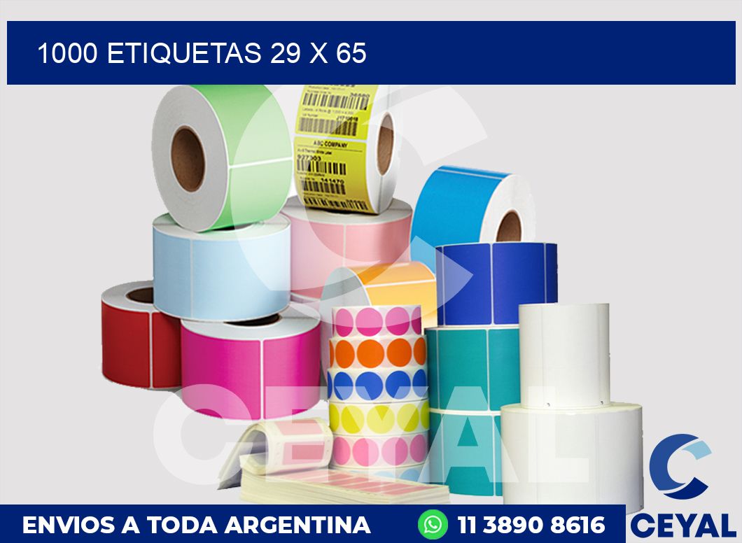 1000 etiquetas 29 x 65
