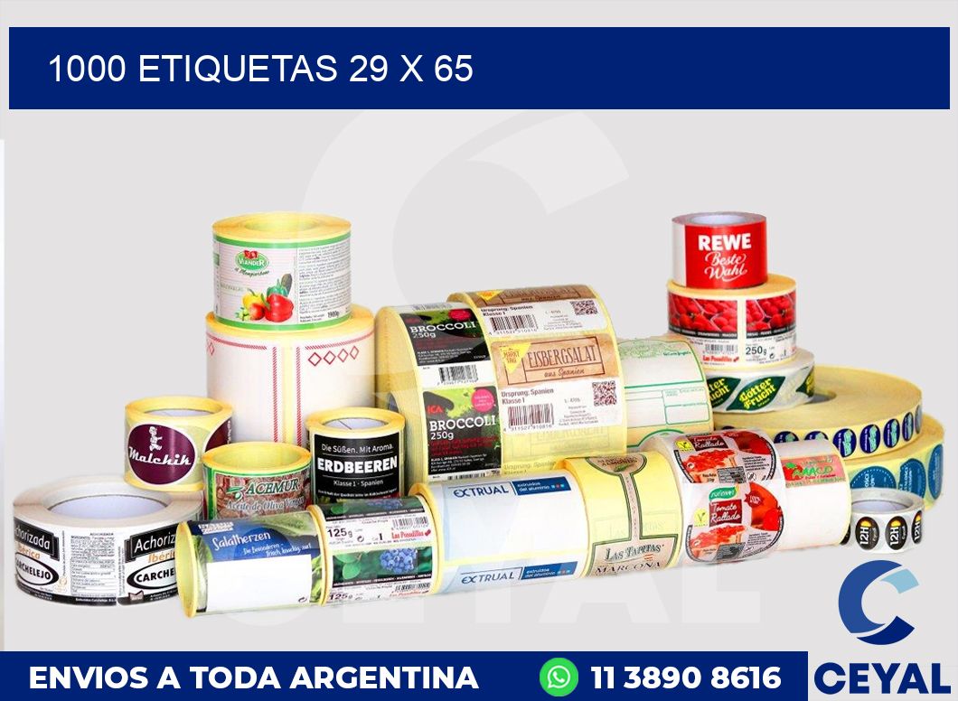 1000 etiquetas 29 x 65