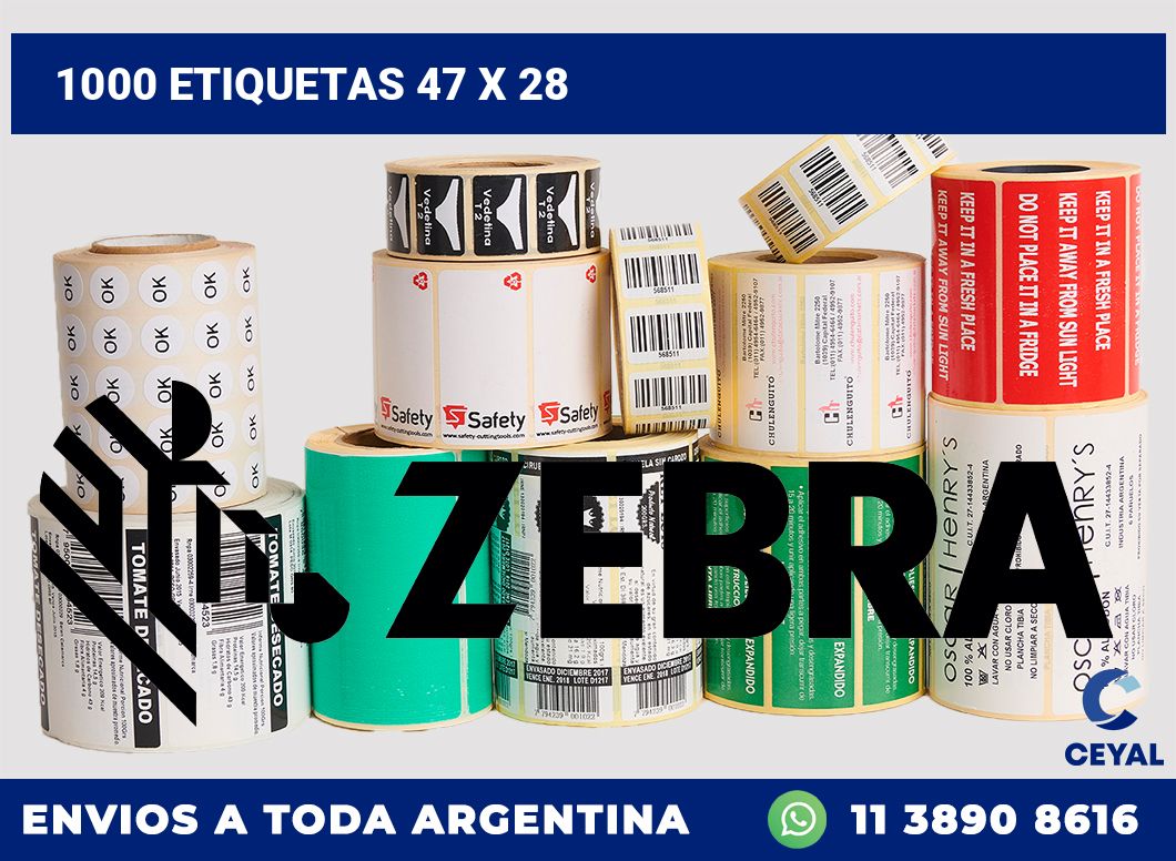 1000 etiquetas 47 x 28