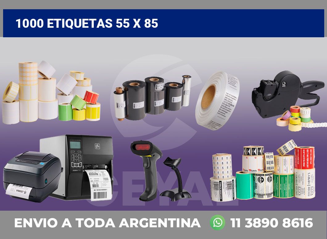1000 etiquetas 55 x 85