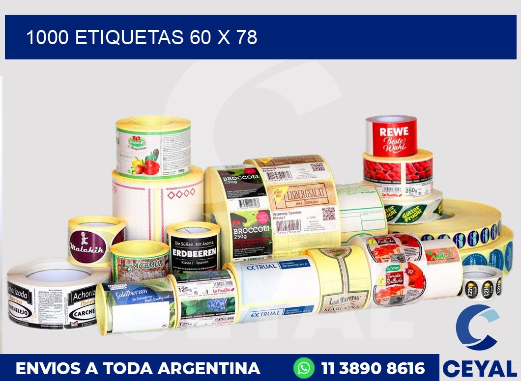 1000 etiquetas 60 x 78
