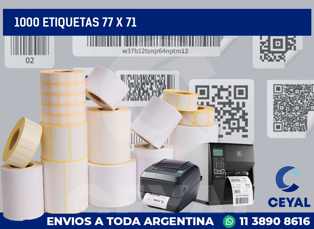 1000 etiquetas 77 x 71