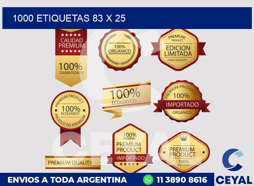 1000 etiquetas 83 x 25